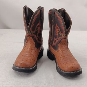 Classic Brown Leather Cowboy Boots